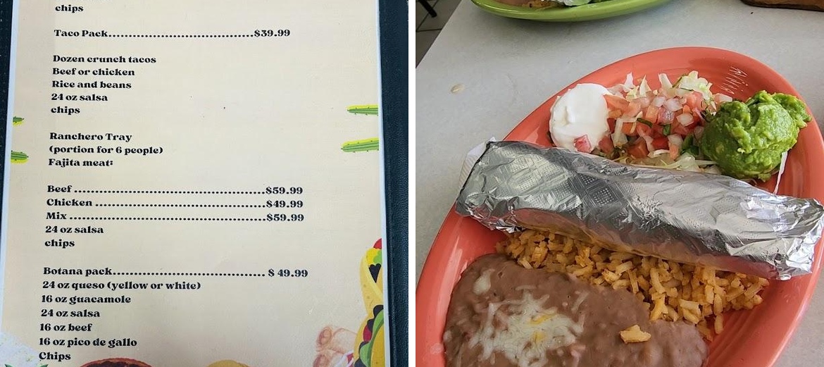 Yoli's Mexican grill Menu