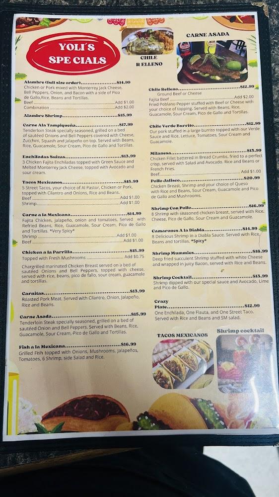 Yoli's Mexican grill Menu image 4